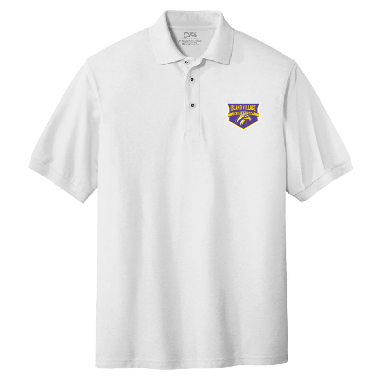 Island Village Elementary Cotton Pique Embroidered Shield Polo