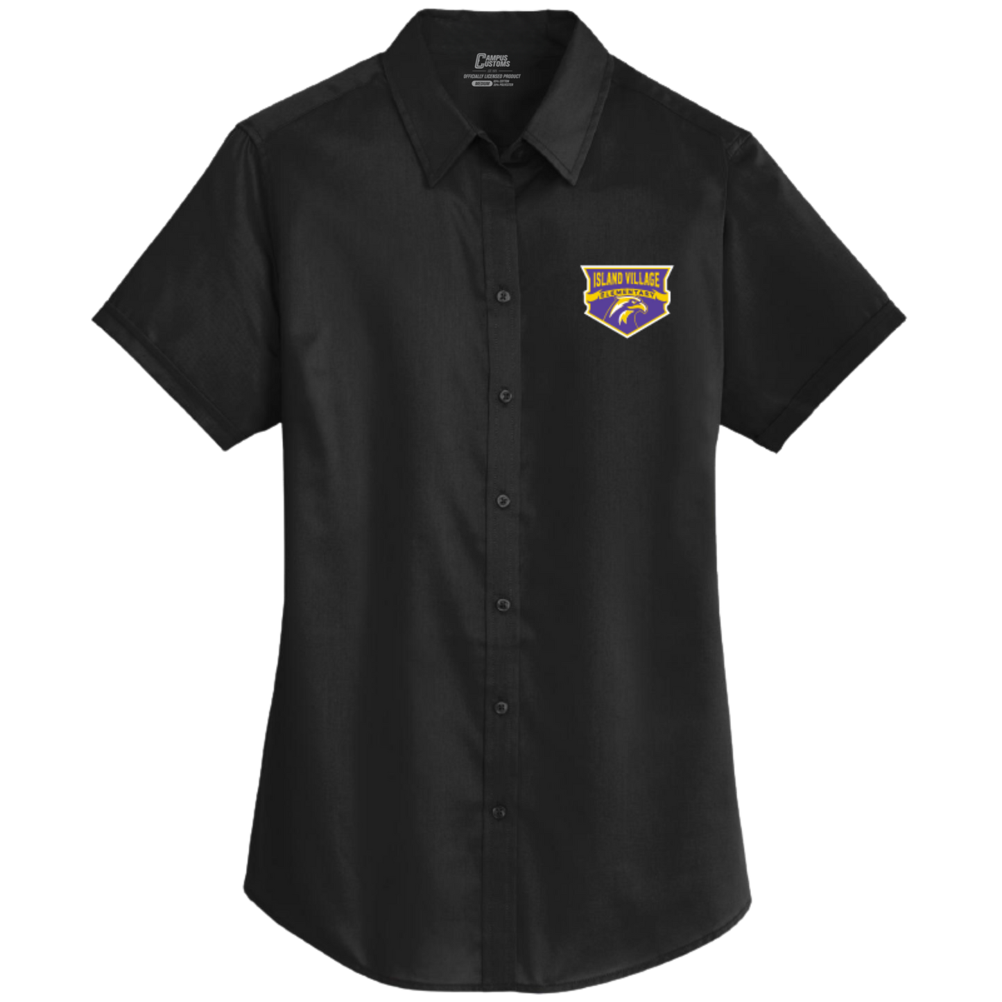 Island Village Elementary Ladies Short Sleeve Twill Shirt