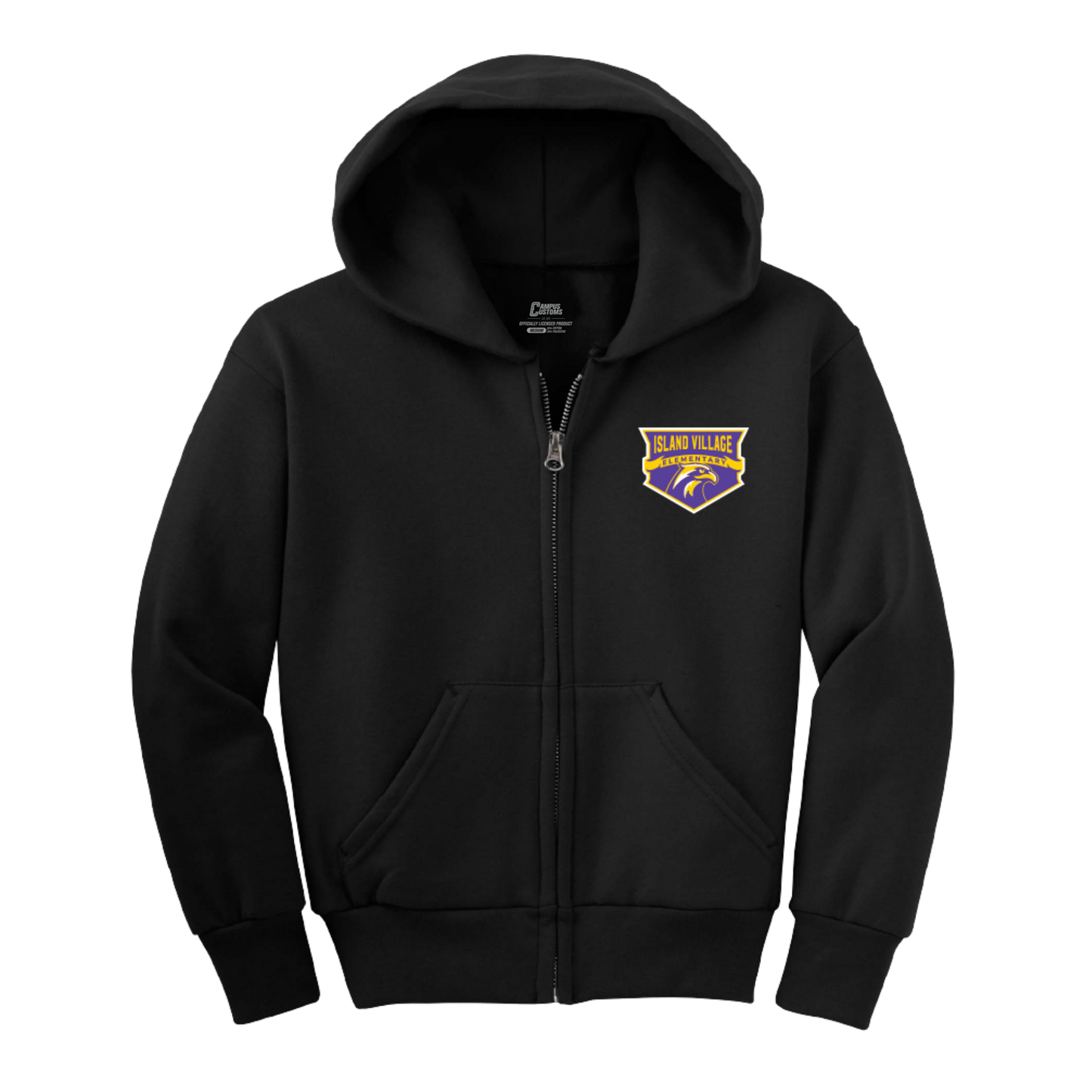 Island Village Elementary Youth Full Zip Hoodie