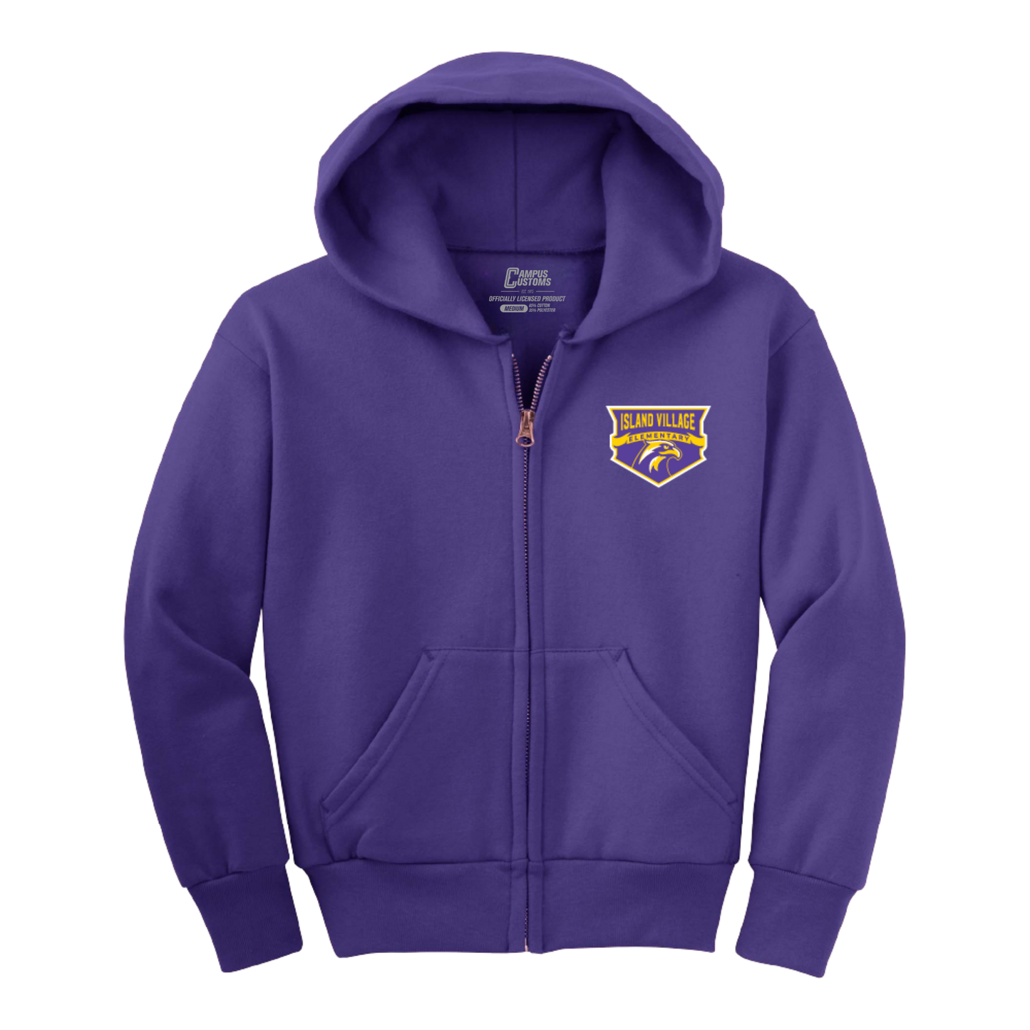 Island Village Elementary Youth Full Zip Hoodie