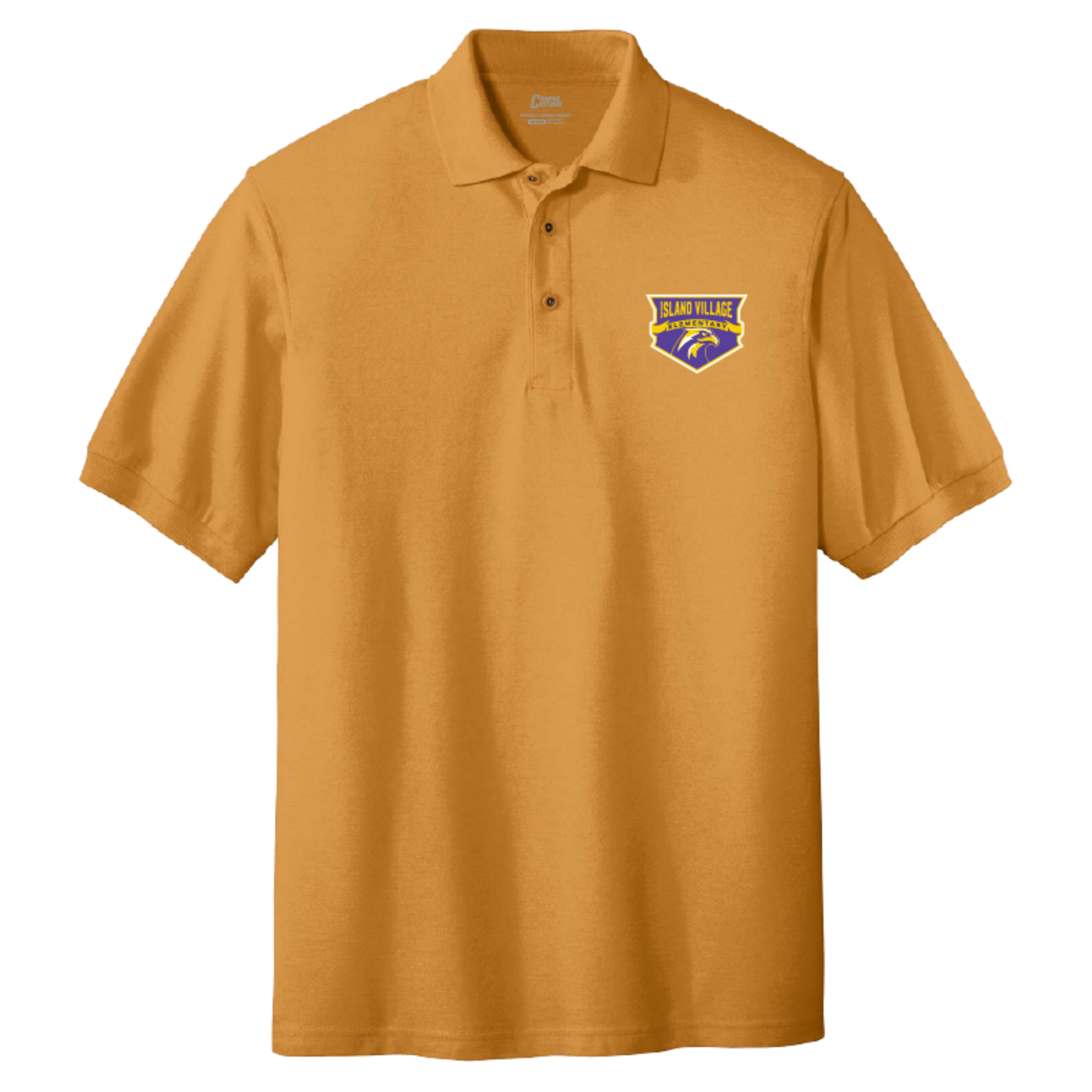Island Village Elementary Cotton Pique Embroidered Shield Polo