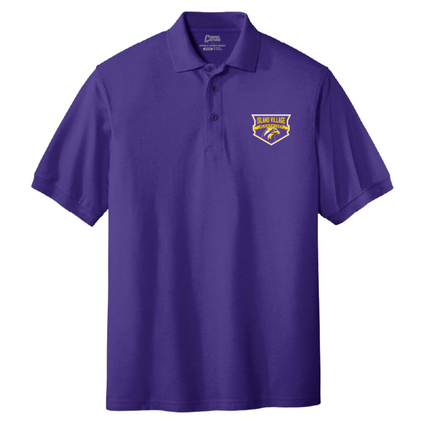 Island Village Elementary Cotton Pique Embroidered Shield Polo