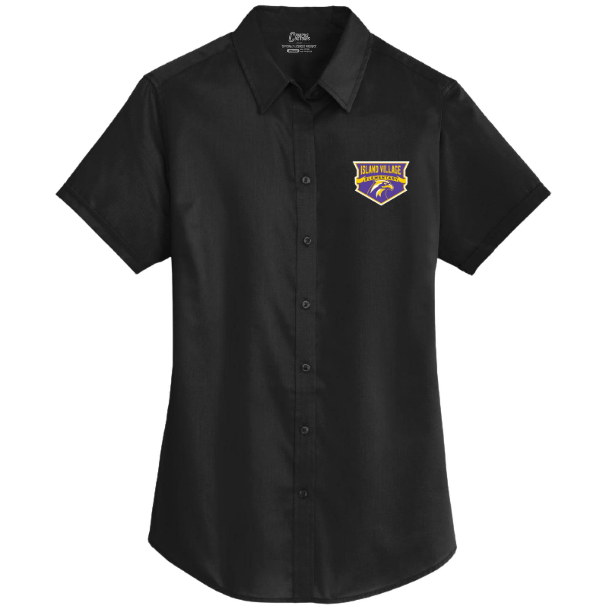 Island Village Elementary Ladies Short Sleeve Twill Shirt