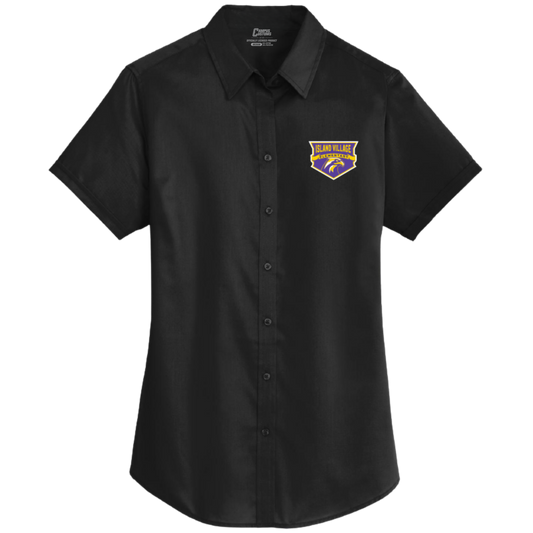 Island Village Elementary Ladies Short Sleeve Twill Shirt