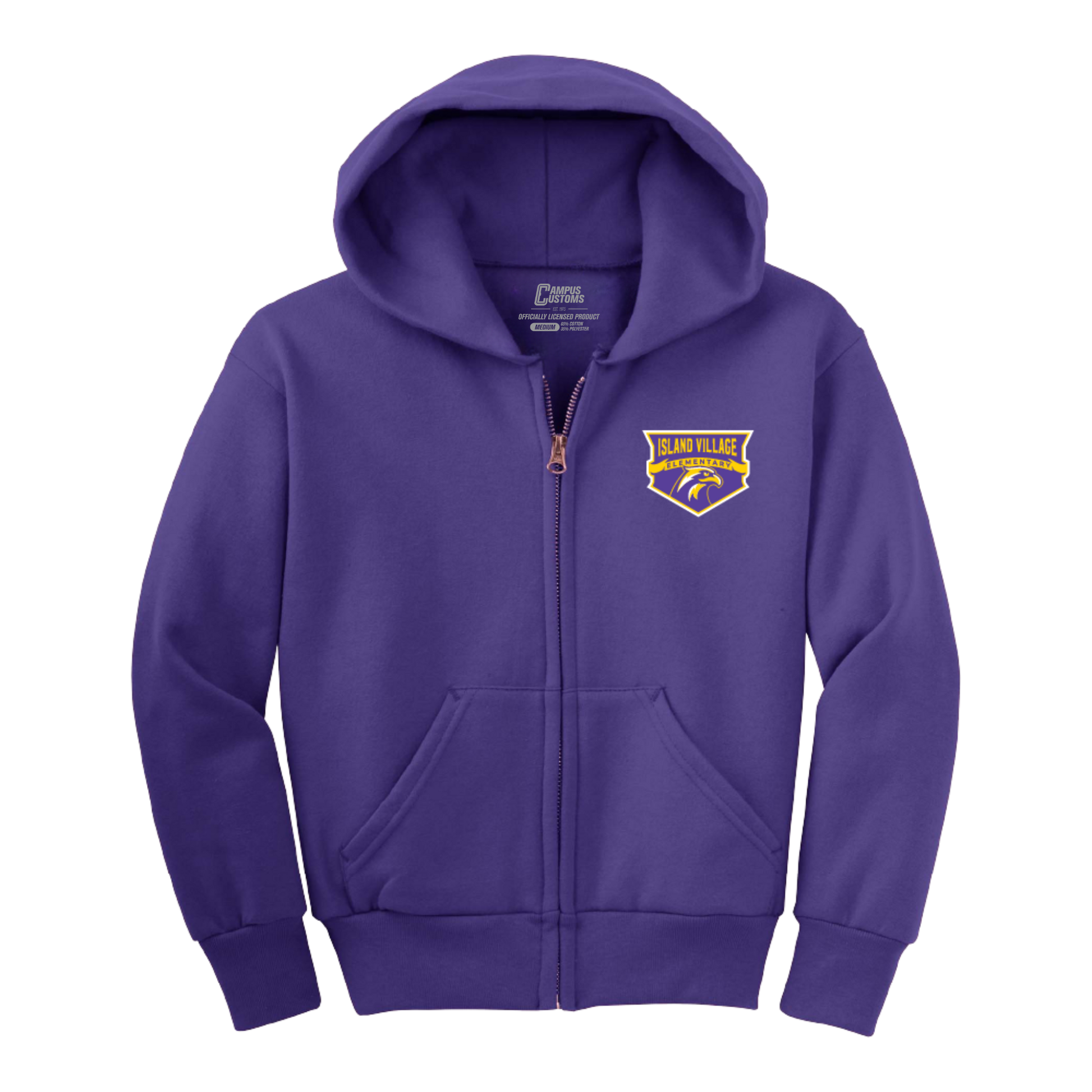 Island Village Elementary Youth Full Zip Hoodie
